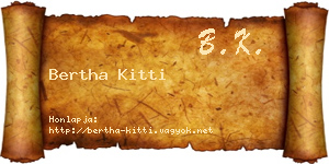 Bertha Kitti névjegykártya