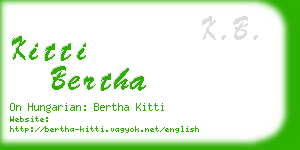 kitti bertha business card